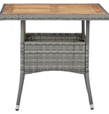 VidaXL 5-delige Tuinset poly rattan en acaciahout grijs