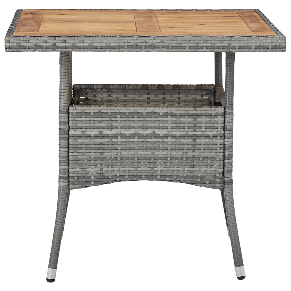 VidaXL 5-delige Tuinset poly rattan en acaciahout grijs