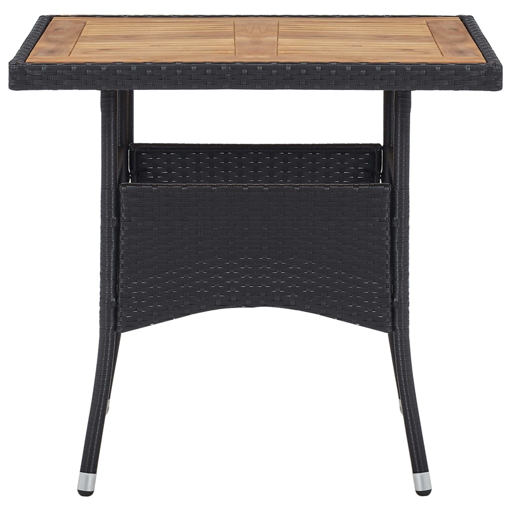 VidaXL 5-delige Tuinset poly rattan en acaciahout zwart