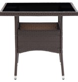 VidaXL 5-delige Tuinset poly rattan en glas bruin