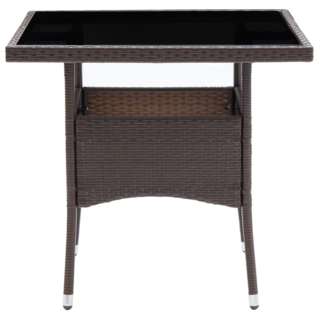 VidaXL 5-delige Tuinset poly rattan en glas bruin