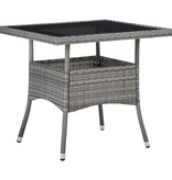 VidaXL 5-delige Tuinset poly rattan en glas grijs