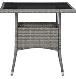 VidaXL 5-delige Tuinset poly rattan en glas grijs