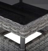 VidaXL 5-delige Tuinset poly rattan en glas grijs