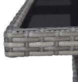VidaXL 5-delige Tuinset poly rattan en glas grijs