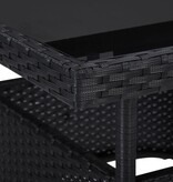 VidaXL 5-delige Tuinset poly rattan en glas zwart