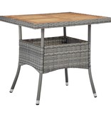 VidaXL 3-delige Tuinset poly rattan en acaciahout grijs