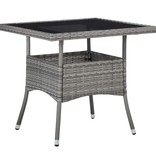 VidaXL 3-delige Tuinset poly rattan en acaciahout grijs