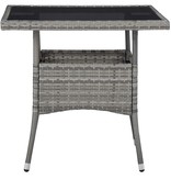 VidaXL 3-delige Tuinset poly rattan en acaciahout grijs