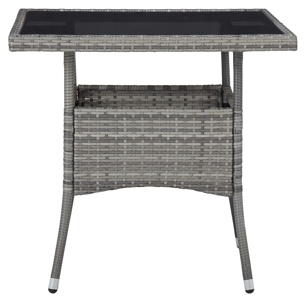 VidaXL 3-delige Tuinset poly rattan en acaciahout grijs
