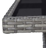 VidaXL 3-delige Tuinset poly rattan en acaciahout grijs