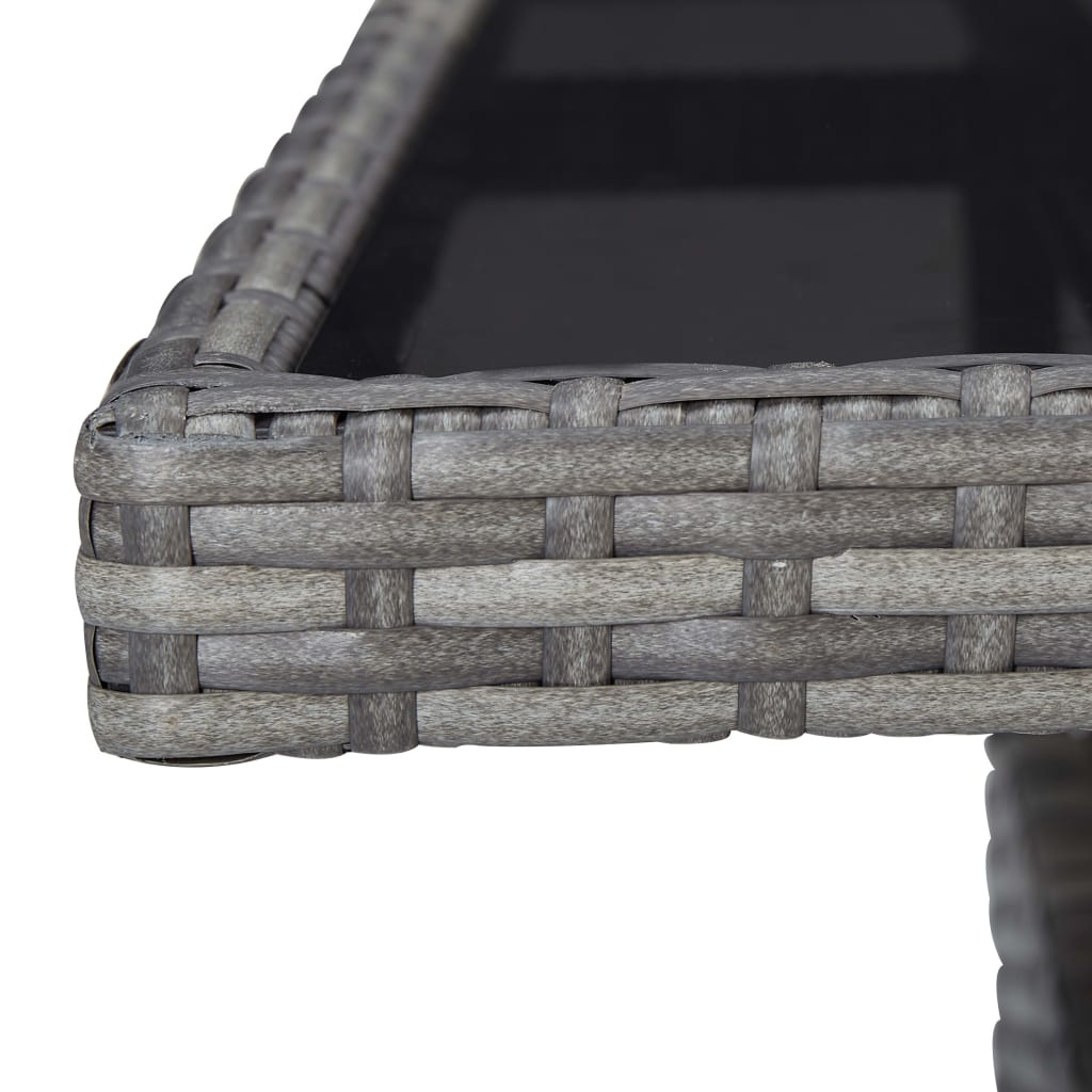 VidaXL 3-delige Tuinset poly rattan en acaciahout grijs