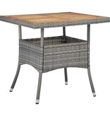 VidaXL 3-delige Tuinset poly rattan en acaciahout grijs