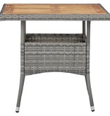 VidaXL 3-delige Tuinset poly rattan en acaciahout grijs