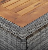VidaXL 3-delige Tuinset poly rattan en acaciahout grijs
