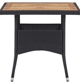 VidaXL 3-delige Tuinset poly rattan en acaciahout zwart