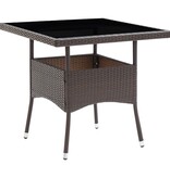 VidaXL 3-delige Tuinset poly rattan en glas bruin