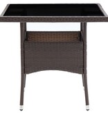 VidaXL 3-delige Tuinset poly rattan en glas bruin