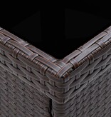 VidaXL 3-delige Tuinset poly rattan en glas bruin