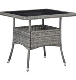 VidaXL 3-delige Tuinset poly rattan en glas grijs