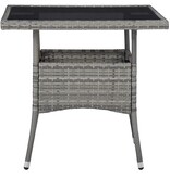 VidaXL 3-delige Tuinset poly rattan en glas grijs