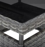 VidaXL 3-delige Tuinset poly rattan en glas grijs
