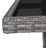VidaXL 3-delige Tuinset poly rattan en glas grijs