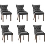 VidaXL Eetkamerstoelen 6 st stof grijs