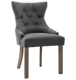 VidaXL Eetkamerstoelen 6 st stof grijs