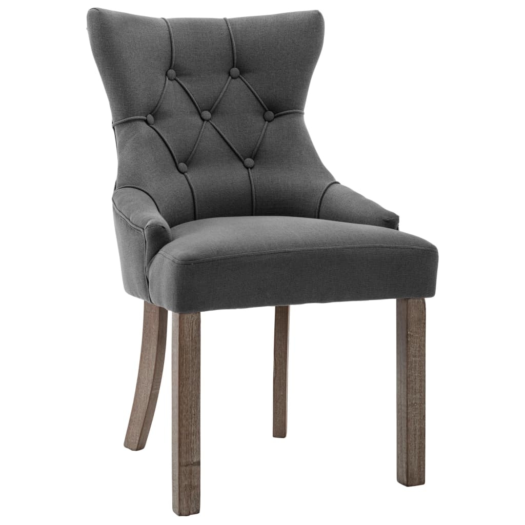 VidaXL Eetkamerstoelen 6 st stof grijs