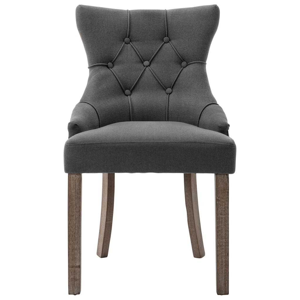 VidaXL Eetkamerstoelen 6 st stof grijs