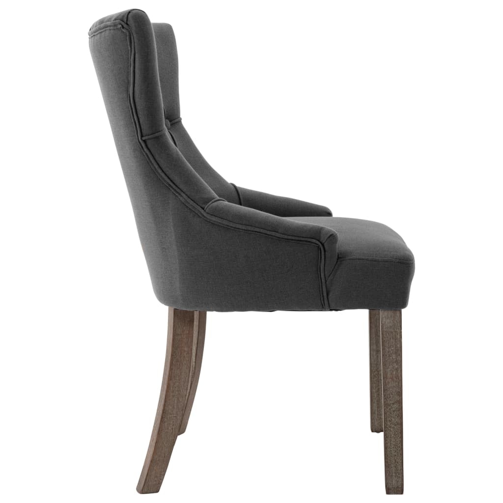 VidaXL Eetkamerstoelen 6 st stof grijs