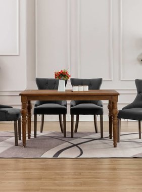 VidaXL Eetkamerstoelen 4 st stof grijs