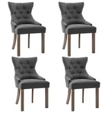 VidaXL Eetkamerstoelen 4 st stof grijs