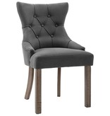 VidaXL Eetkamerstoelen 4 st stof grijs