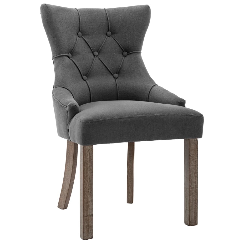 VidaXL Eetkamerstoelen 4 st stof grijs