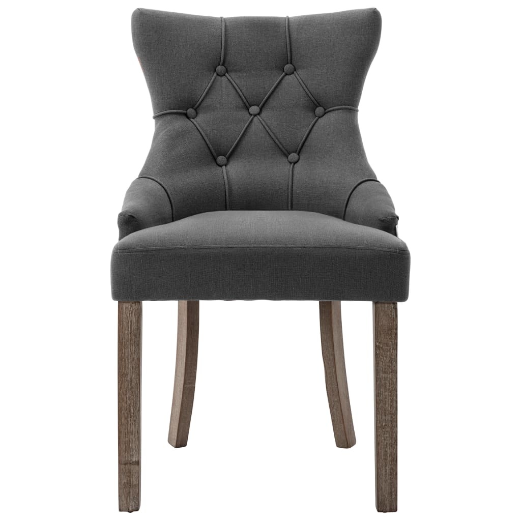VidaXL Eetkamerstoelen 4 st stof grijs