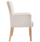 VidaXL Eetkamerstoelen met armleuningen 6 st stof beige