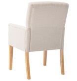 VidaXL Eetkamerstoelen met armleuningen 6 st stof beige