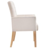 VidaXL Eetkamerstoelen met armleuningen 2 st stof beige