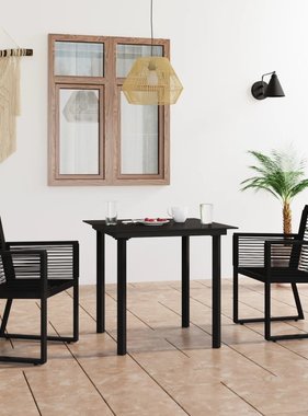 VidaXL 3-delige Tuinset PVC-rattan zwart