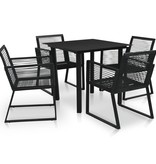 VidaXL 5-delige Tuinset PVC-rattan zwart
