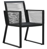VidaXL 5-delige Tuinset PVC-rattan zwart