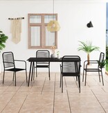 VidaXL 5-delige Tuinset katoenen touw en staal zwart