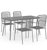 VidaXL 5-delige Tuinset katoenen touw en staal zwart