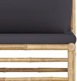 VidaXL 4-delige Loungeset met donkergrijze kussens bamboe