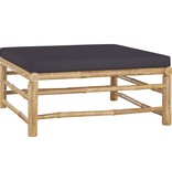 VidaXL 4-delige Loungeset met donkergrijze kussens bamboe