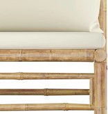 vidaXL 4-delige Loungeset met crèmewitte kussens bamboe