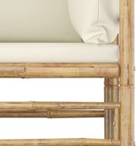 VidaXL 6-delige Loungeset met crèmewitte kussens bamboe