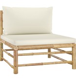 VidaXL 4-delige Loungeset met crèmewitte kussens bamboe